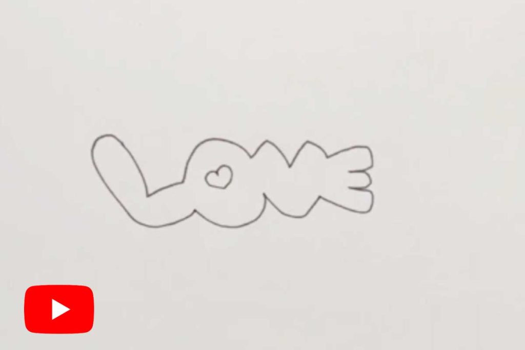 sketch of the word Love